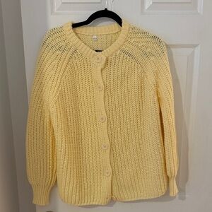 Yellow Button-Up Cardigan